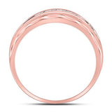 10K Two-Tone Gold Round Diamond Mens Wedding Band Ring 1/4 Cttw