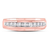 10K Two-Tone Gold Round Diamond Mens Wedding Band Ring 1/4 Cttw