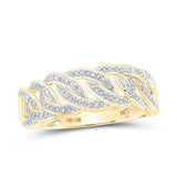 10K Yellow Gold Round Diamond Cuban Link Ring 1/4 Cttw Yellow
