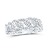 10K Yellow Gold Round Diamond Cuban Link Ring 1/4 Cttw White