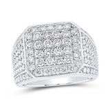 14K Gold Round Diamond Square Ring 3 Cttw