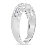 10K Two-Tone Gold Round Diamond Mens Wedding Band Ring 1/4 Cttw