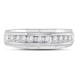 10K Two-Tone Gold Round Diamond Mens Wedding Band Ring 1/4 Cttw