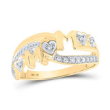 10K Gold Round Diamond Mom Ring 1/10 Cttw Yellow