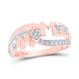 10K Gold Round Diamond Mom Ring 1/10 Cttw Rose