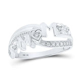 10K Gold Round Diamond Mom Ring 1/10 Cttw White