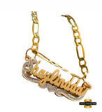 Name Plate With Figaro Chain Set #Pnp12B+