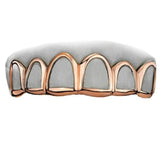 top open face grillz rose color