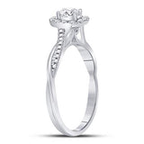 14K White Gold Oval Diamond Solitaire Bridal Engagement Ring 1/3Cttw (Certified)
