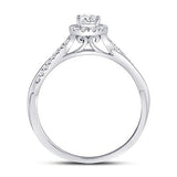 14K White Gold Oval Diamond Solitaire Bridal Engagement Ring 1/3Cttw (Certified)