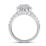 14K White Gold Pear Diamond Bridal Engagement Ring 2-3/8 Cttw (Certified)