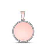 10K Yellow Gold Round Diamond Circle Picture Pendant 5/8 Cttw Rose