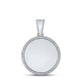 10K Yellow Gold Round Diamond Circle Picture Pendant 5/8 Cttw White