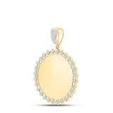 10K Yellow Gold Round Diamond Memory Circle Charm Pendant 1/2 Cttw