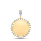 10K Yellow Gold Round Diamond Memory Circle Charm Pendant 1/2 Cttw
