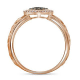 10K Rose Gold Round Brown Diamond Heart Ring 1/4 Cttw