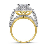 14K Gold Princess Diamond Bridal Wedding Ring Set 5 Cttw