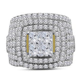 14K Gold Princess Diamond Bridal Wedding Ring Set 5 Cttw
