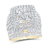 14K Gold Princess Diamond Bridal Wedding Ring Set 5 Cttw Yellow