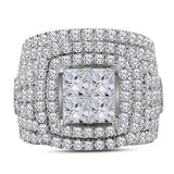 14K Gold Princess Diamond Bridal Wedding Ring Set 5 Cttw