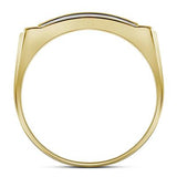 10Kt Gold Round Diamond Mens Rectangle Cluster Ring 1/2 Cttw