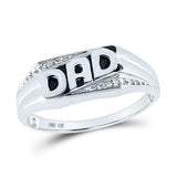 10K Gold Round Diamond Dad Band .01Cttw White /