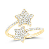 10K Gold Round Diamond Bypass Star Ring 1/2Cttw Yellow