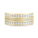 14k Yellow Gold Diamond Rope Men's Wedding Band 1 CTTW