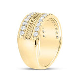 14k Yellow Gold Diamond Rope Men's Wedding Band 1 CTTW