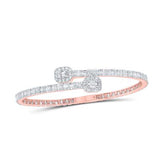 10K Gold Round Diamond Cuff Bangle Bracelet 3-1/5 Cttw