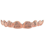 Florida Style Perm Cut Grillz with Trillion Cut Diamond Dust & Polished Rim Set
