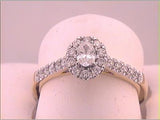 14K White Gold Oval Diamond Solitaire Bridal Engagement Ring 1/5 Ctw (Certified) Yellow