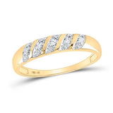 10K Gold Round Diamond Solitaire Matching Wedding Ring Set 1/20 Cttw