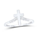 1/10 Ctw-Dia Cross Ring White