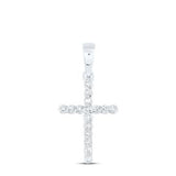 10K Gold Cross Pendant 1/10 Ctw Dia White