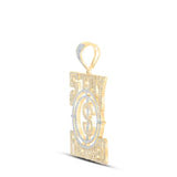 10K Yellow Gold Diamond Stay Focused Pendant 2-3/4 Cttw