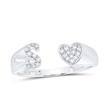 1/10Ctw-Dia Initial S Ladies Heart Ring White