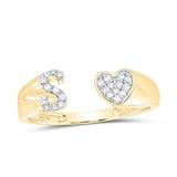 1/10Ctw-Dia Initial S Ladies Heart Ring Yellow