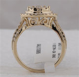 14K Yellow Gold Diamond Teardrop Cluster Ring 1-1/2 Cttw