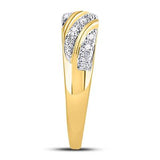 10K Gold Diamond Square Matching Wedding Ring Set 1/3 Cttw
