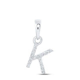 10K Gold Diamond K Initial Pendant .03 Cttw