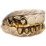 Top Grillz 3pc with Heart Window & Bottom Grillz Custom Set