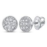 10K Gold Round Diamond Earrings 1/20Cttw