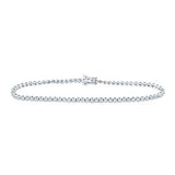 10K Gold Round Diamond Studded Tennis Bracelet 1-1/5 Cttw