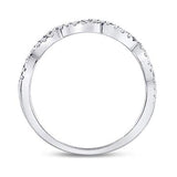 10K Gold Round Diamond Woven Twist Stackable Band Ring 1/4 Cttw