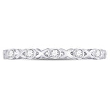 10K Gold Diamond Xoxo Love Stackable Band Ring 1/12 Cttw