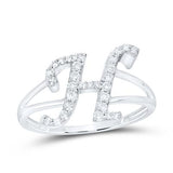 10k Gold Ladies Initial "H" Ring 1/4 CTW-DIA