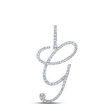 10k Gold Diamond "G" Initial Pendant 1/2 CTTW