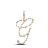 10k Gold Diamond "G" Initial Pendant 1/2 CTTW