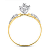 10k solid gold heart cluster ring
